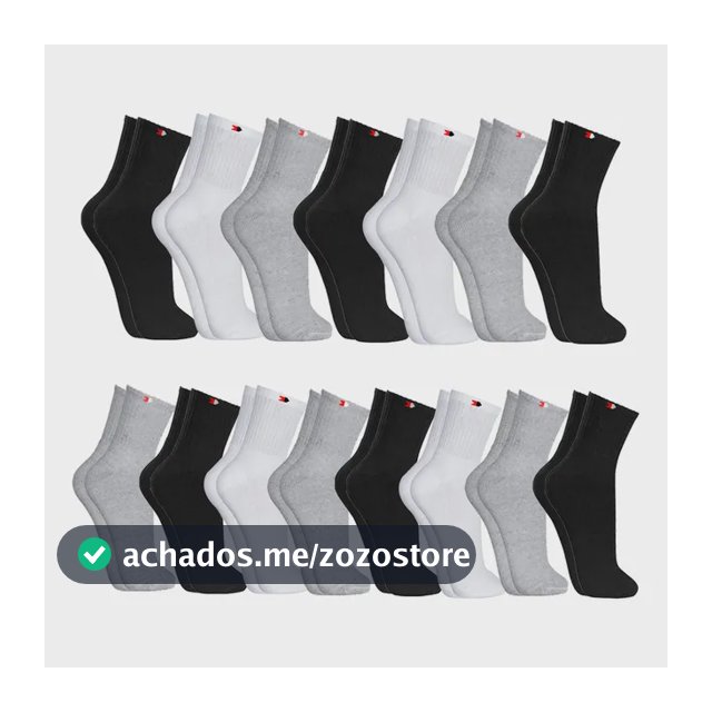 Kit 15 Pares Meias Sport Algodão Cano Médio Sandrini Confort Sortidos 39-43