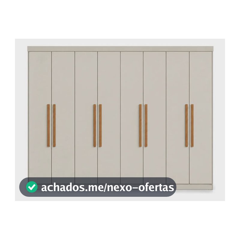 Guarda-Roupa Casal Paris 8 Portas 4 Gavetas Branco
