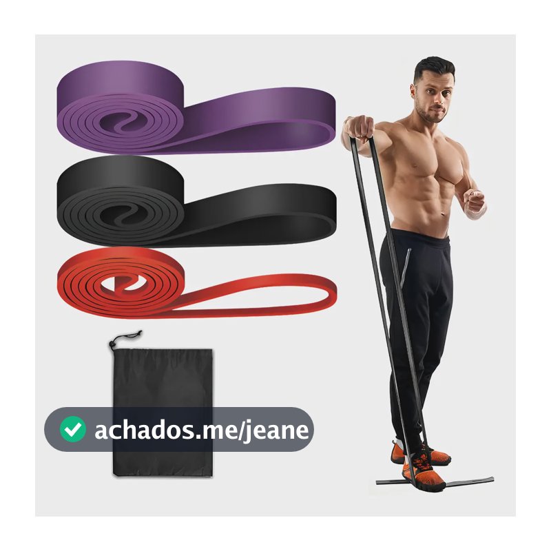 Kit 3 Super Band Elástico Treino Fitness Exercícios Pilates Terracota