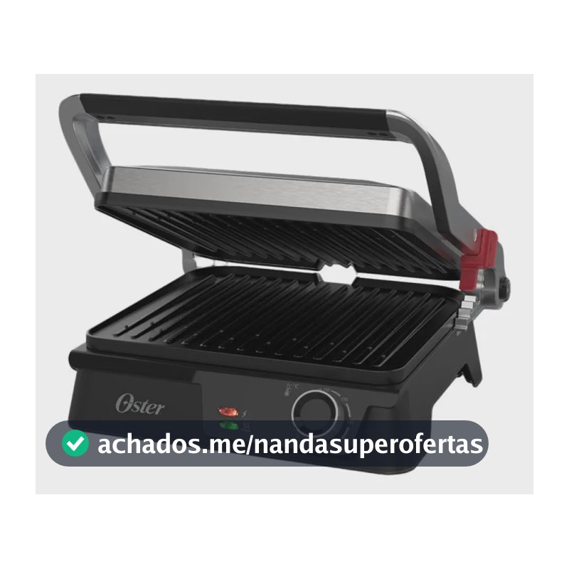 Grill Elétrico Multiuso Ogrl610 Inox 2 Em 1 Oster Preto/prata