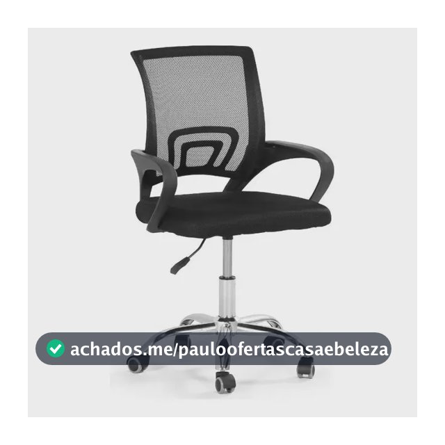 Cadeira Secretária Office Base Giratória Preta