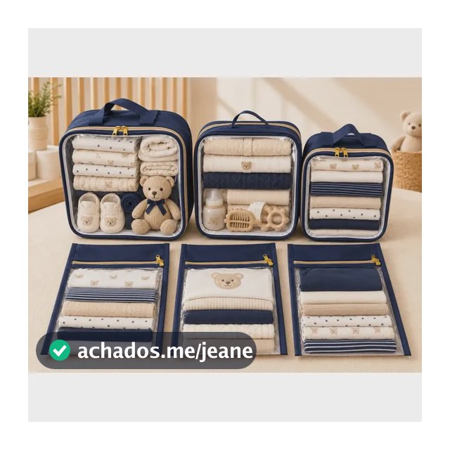 Kit Organizador Mala Maternidade Bebê Viagem 6 Peças