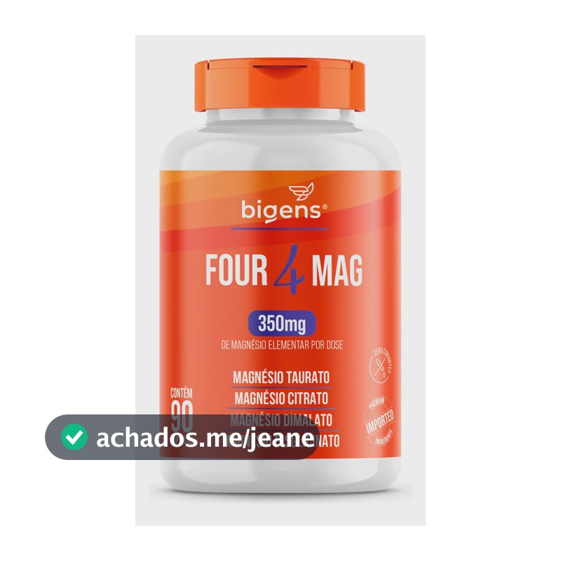 Four 4 Mag - Blend Com 4 Tipos De Magnésio (taurato, Citrato, Dimalato, Bisglicinato) 350mg Elementar | 90 Caps | Bigens