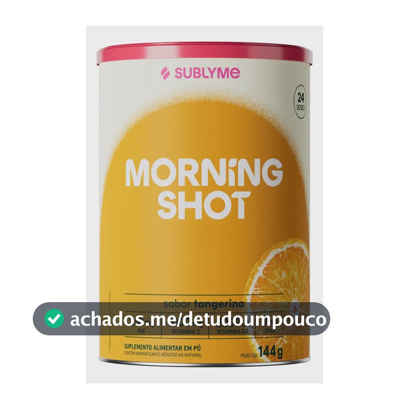 Suplemento Vitamínico Morning Shot com Vitaminas C e D - Sabor Tangerina - Classic Size (144g) - Sublyme