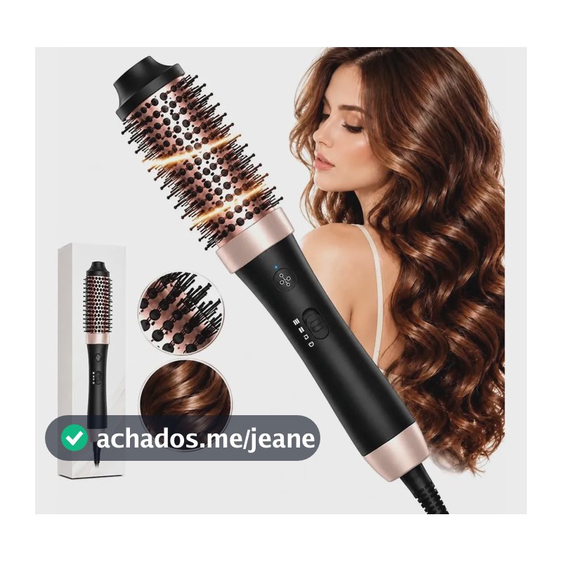 Modelador De Cachos Escova Automático Bivolt Íons Negativos Preto 127/220v
