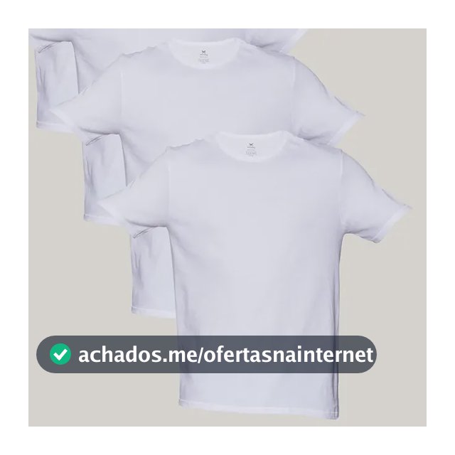 Kit 5 Camisetas Básicas Masculinas Algodão Branca Hering  Branco Xg Liso
