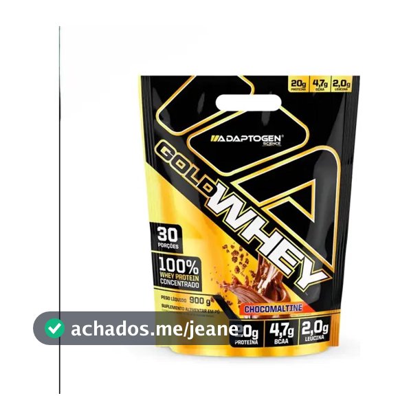 Proteína Adaptogen Science Alimentar GOLD WHEY 100% em pó sabor Choco Maltine x 900g