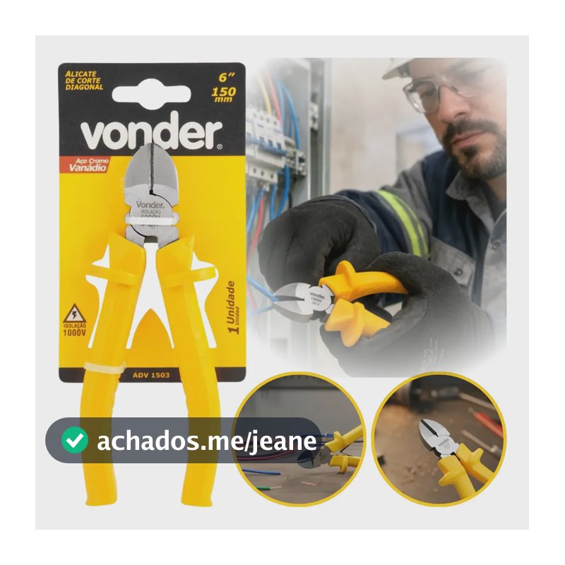 Alicate De Corte Diagonal 6'' Vonder Isolado 1000 Volts Amarelo