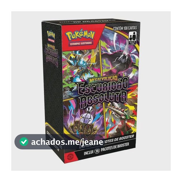 Cartas Pokémon TCG Booster Coleção Escuridão Absoluta 108 Cards Copag