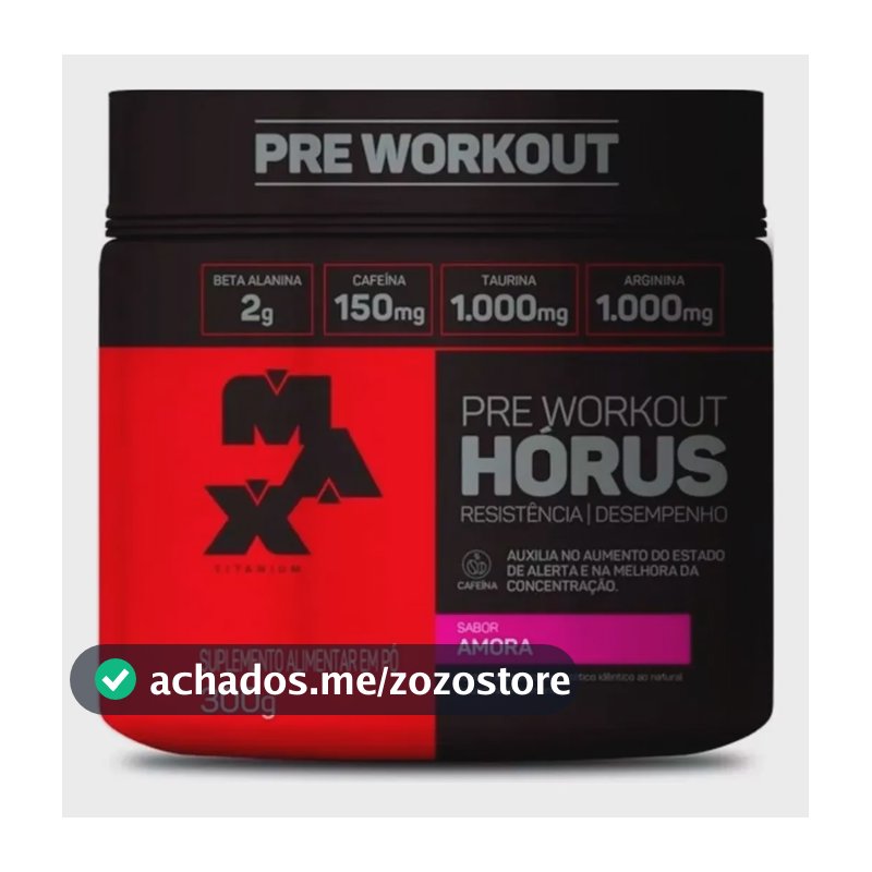 Pre Treino Horus Max Titanium Amora Pote 300g Amora
