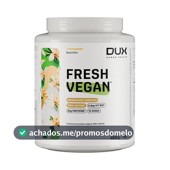 Proteína Dux Human Health Saúde e Bem Estar Fresh Vegan em pó sabor Baunilha x 450g