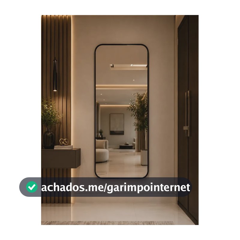 Espelho retangular grande com Moldura Lapidado 100x50 Preto