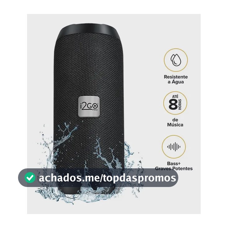 Caixa De Som Bluetooth Essential Sound GO i2GO 10w Rms Resistente à Água e até 8h de Bateria