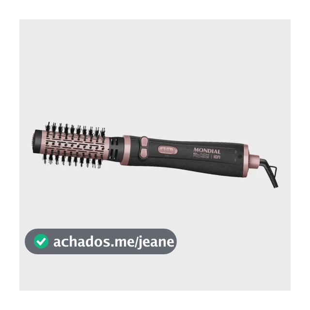Escova Rotativa Mondial Ceramica Tourmaline Ion 3x1 Erb-01 Rosa 127/220v