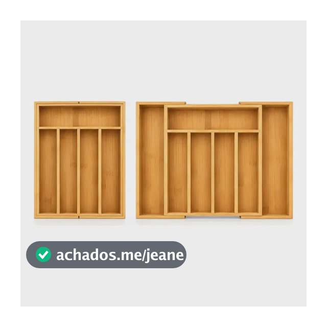 Porta Talher Extensível Organizador Bambu 7 Divisórias Facas