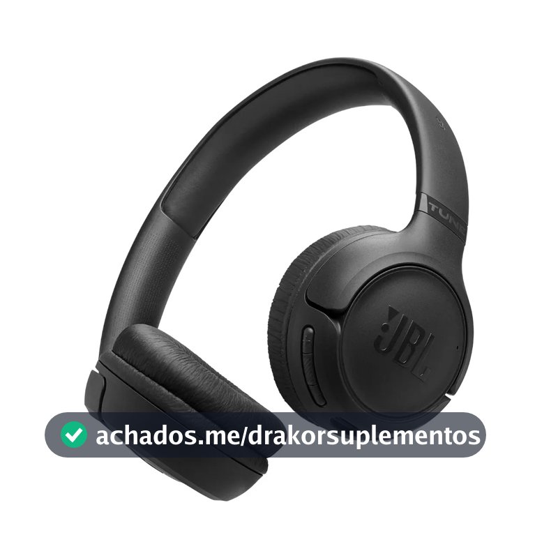 Fone de Ouvido JBL Tune 530BT Bluetooth Sem Fio Preto Headphone com Microfone Wireless Estéreo Graves Potentes Confortável