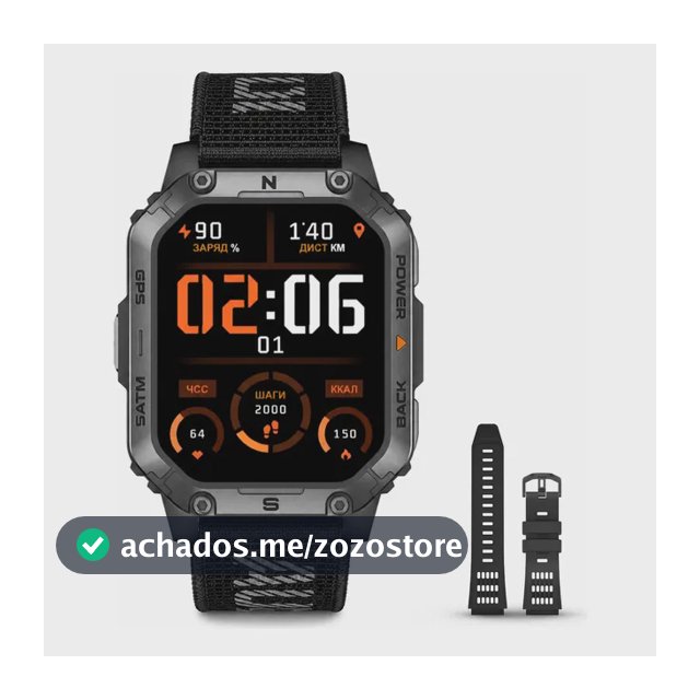 Relógio Smartwatch Aurafit G15 Com Gps E À Prova D'água 3atm Preto Mesh