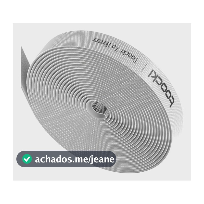 Organizador De Cabos Velcro Multiuso Color 5 Metros Toocki Cor Branco
