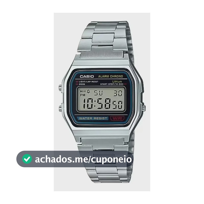 Relógio Casio Digital A158wa Vintage Masculino Unissex 30m Prata