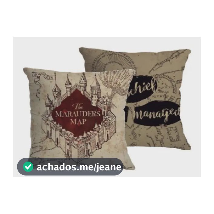 Almofada Em Veludo Harry Potter Mapa Do Maroto 40x40cm Geek