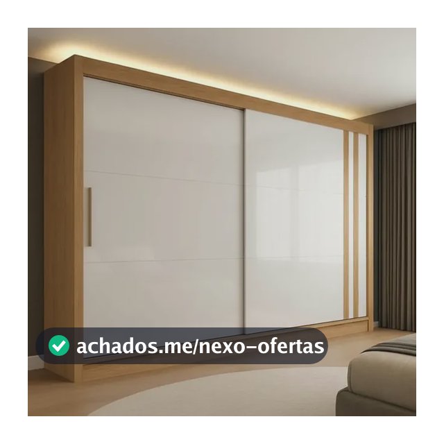 Guarda Roupa Casal 2 Portas De Correr 4 Gavetas Seul Freijó/off White