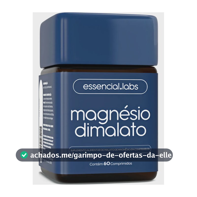 MAGNÉSIO DIMALATO - Fórmula 100% Pura com Máxima Concentração e Pureza - 60 Comprimidos