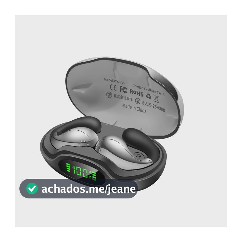 Fone de Ouvido Boytond S19AI Bluetooth com Tradução, Tradutor 144 Idiomas em Tempo Real, Som Estéreo, Esportivos, Graves Poderosos, 56H de duração, Negócios Viagens, iPhone Samsung Xiaomi, Preto