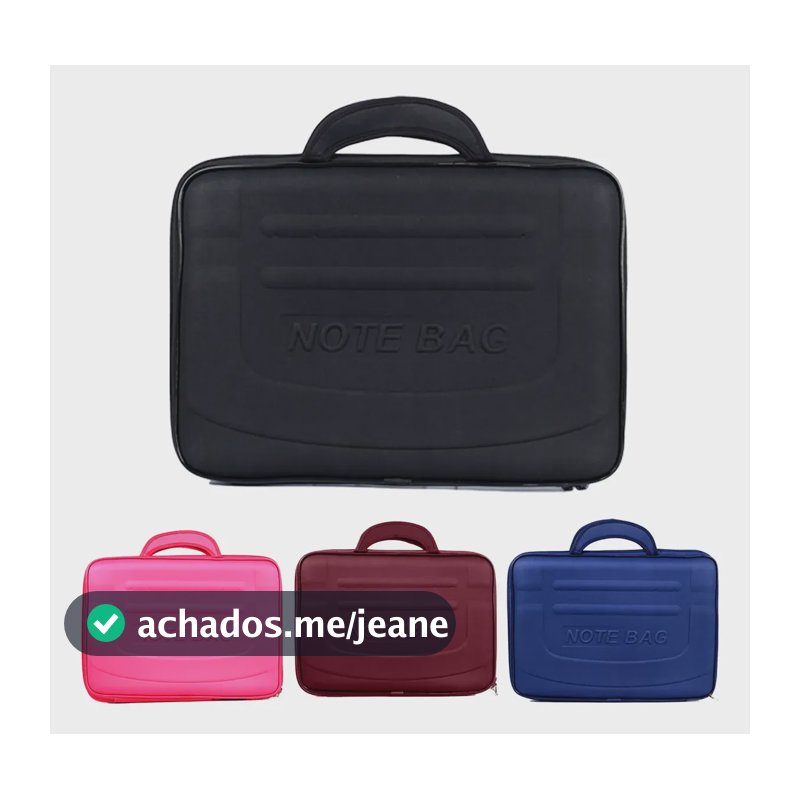 Capa Rígida Anti-impacto Notebook 14 15 17  Zíper Metal Preto 15,6