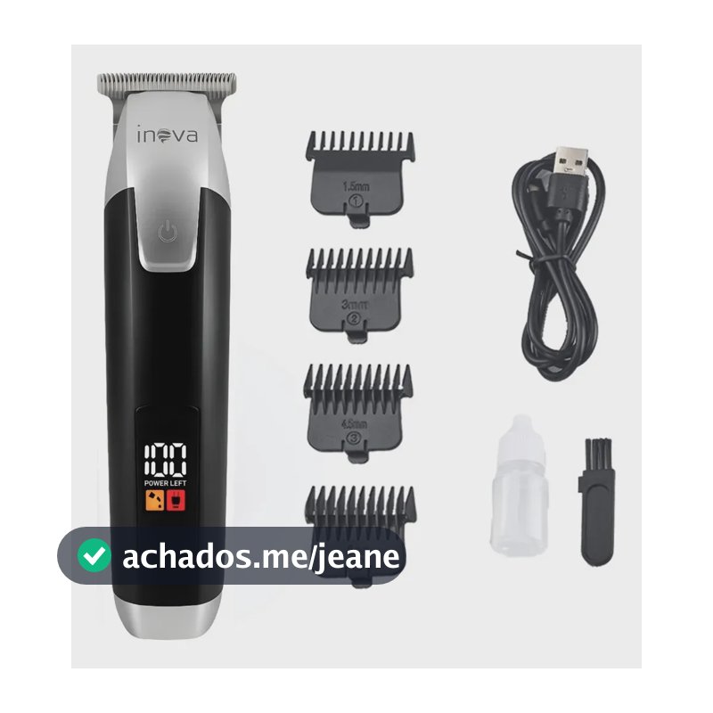 Máquina De Cortar Cabelo Profissional De Ajustável Sem Fio Com Visor Led, Senhores Máquina De Fazer Barba, Recarregável Máquina De Corte De Cabelo, Para Corte De Cabelo, Barba E Pelos Do Corpo Inova