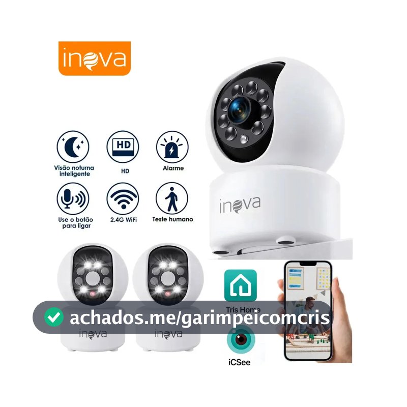 Kit 2 Babá Eletrônica Câmera Inteligente Câmera De Segurança Residencial Interna Wi-fi 360° 1080p Full Hd, Detecção De Movimento Áudio Bidirecional 24/7 ICSEE Câmera De Monitoramento