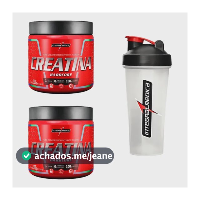 Kit 2 Creatina Integralmedica 300g + Coqueteleira 600ml Neutro