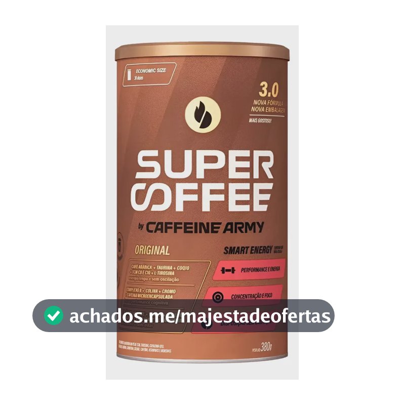 Suplemento en pó Caffeine Army Supercoffee Economic Size Cafeína de SuperCoffee sabor original x 380g