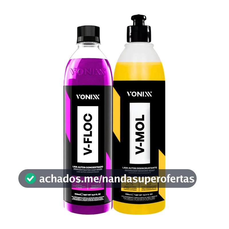 Kit Shampoo Automotivo Esfregação Neutro V-floc V-mol Vonixx