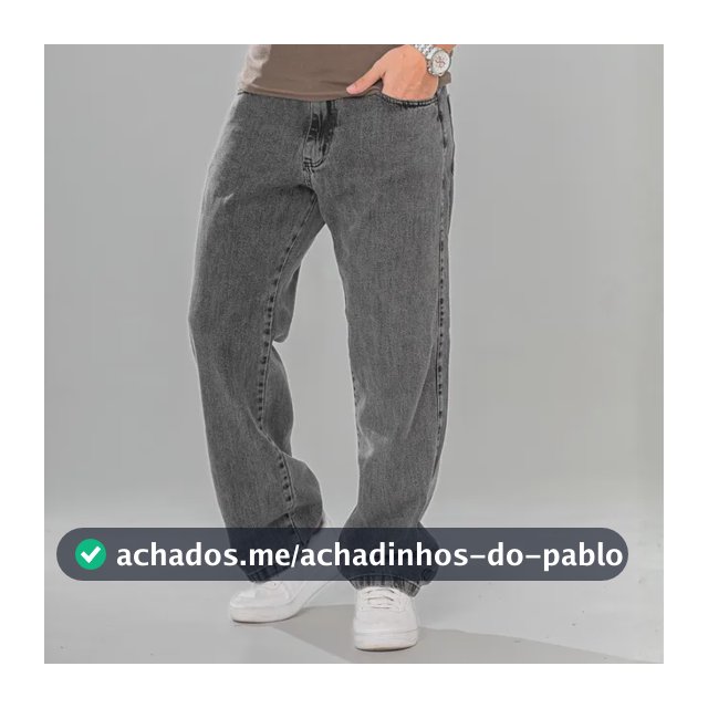 Calça Balão Jeans Masculina Marmorizada Streetwear Larga Bag