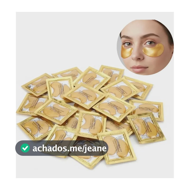 Kit 10 Máscara Ouro Colágeno Hidratante Olheiras Linhas Fina Todo Tipo De Pele