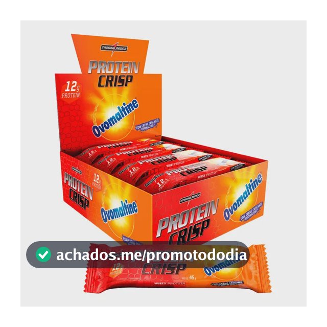 Barra de Proteína Integralmédica Crisp Bar sabor Ovomaltine x 45g de 12 un