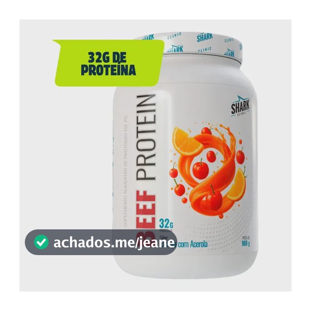 Proteína Bovina Isolada Shark Pro Whey Beef Zero Lac 900g Em Pó Sabor Laranja Com Acerola X 900g