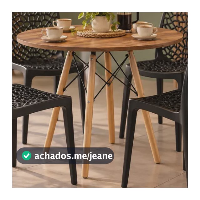 Conjunto Mesa Eiffel C/ 4 Cadeiras Gruvyer Em Polipropileno Mel/preto