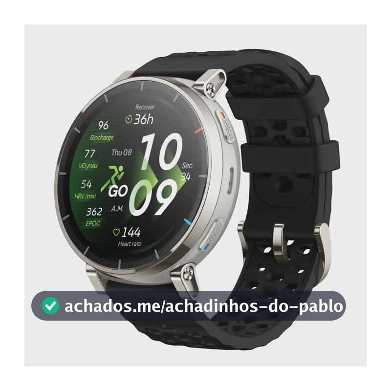 Relógio inteligente Amazfit Active 3 Amoled Preto