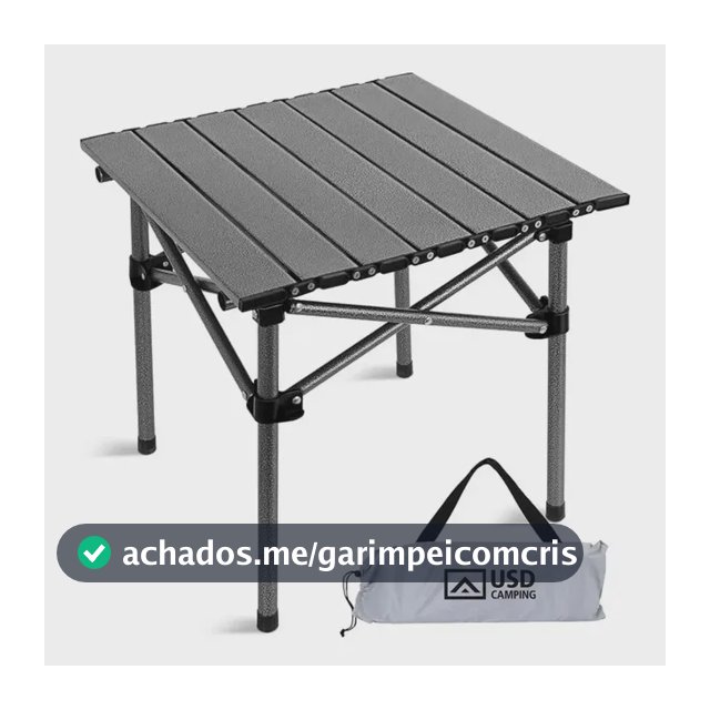 Mesa Camping Dobrável USD Portátil Alumínio Praia Acampamento Camping Churrasco Cor Preto