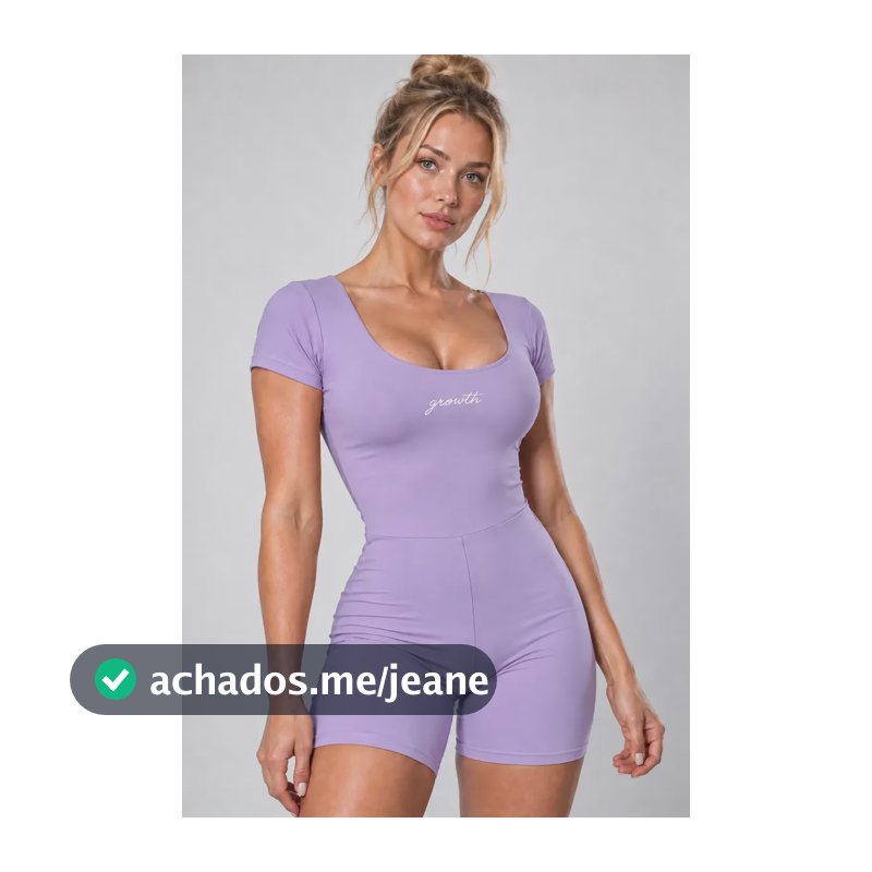 Conjunto Macaquinho Fitness Academia Feminino Exercicio Lilás M