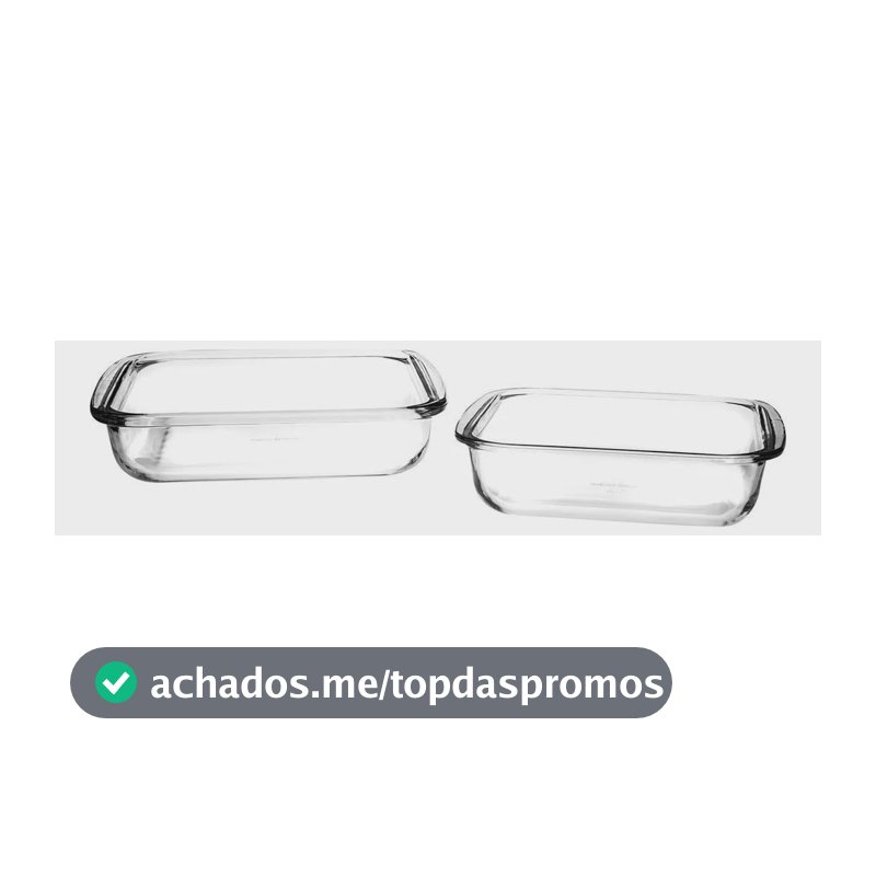 Assadeiras Quadradas Marinex 2 Peças Vidro Com Alça Transparente