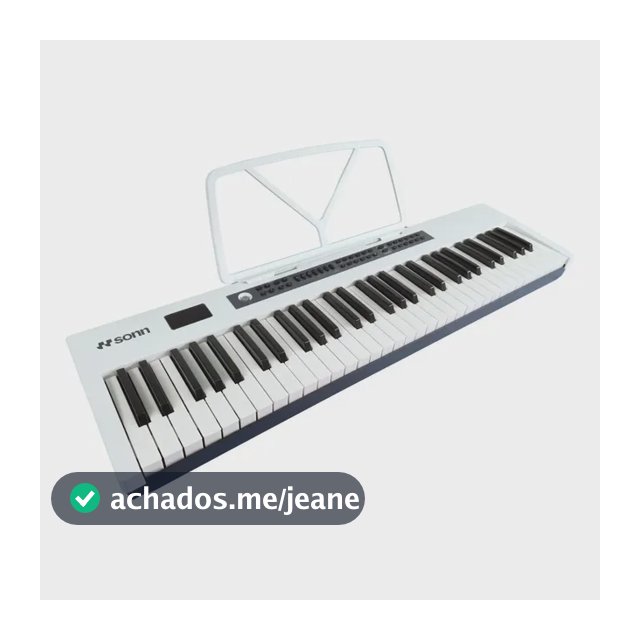 Teclado Musical Sonn Sn-tc01 61 Teclas Com 300 Timbres E Ritmos, 8 Polifonia, Metrônomo, Gravação, Transposição, Função Sustain Branco