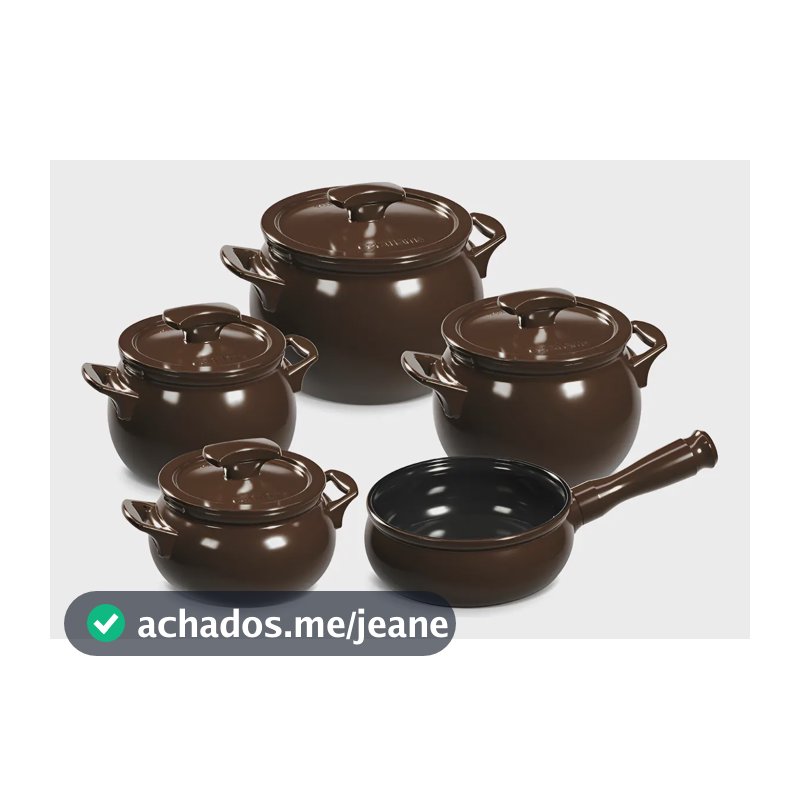 Jogo De Panelas Cerâmica Ceraflame New Premiere+ 5 Pç - Chocolate