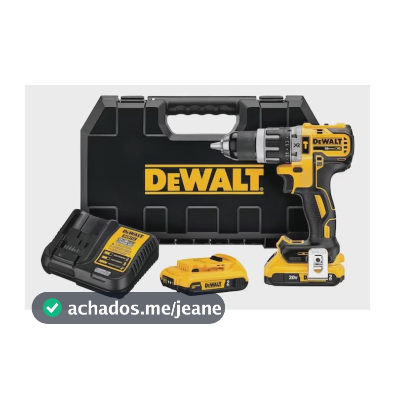Parafusadeira e Furadeira de Impacto DeWalt DCD796D2-BR 20V Brushless 1/2" com 2 Baterias 2Ah, Carregador Bivolt e Maleta0v
