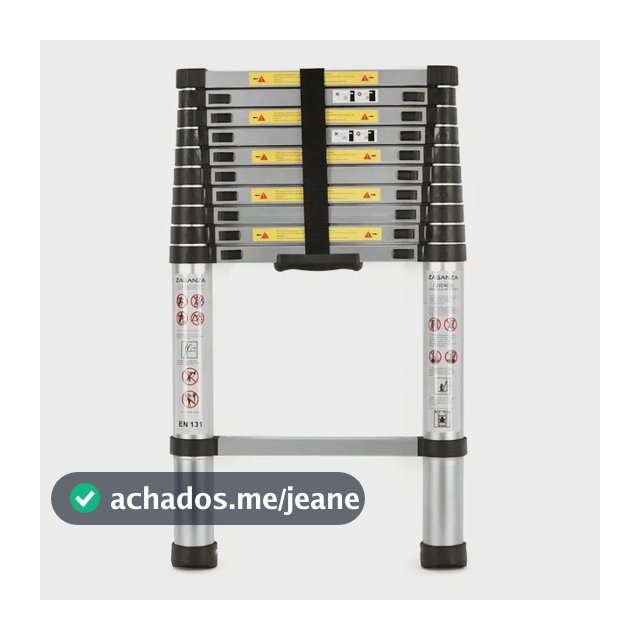 Escada Telescópica Zaganza Alumínio 3.2m 11 Degraus Prata/Amarelo