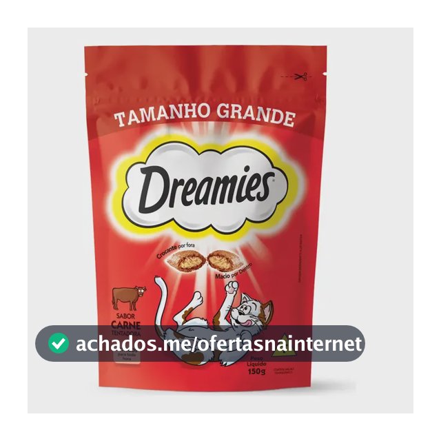Petisco Dreamies para Gatos Adultos Sabor Carne Tentadora 150g