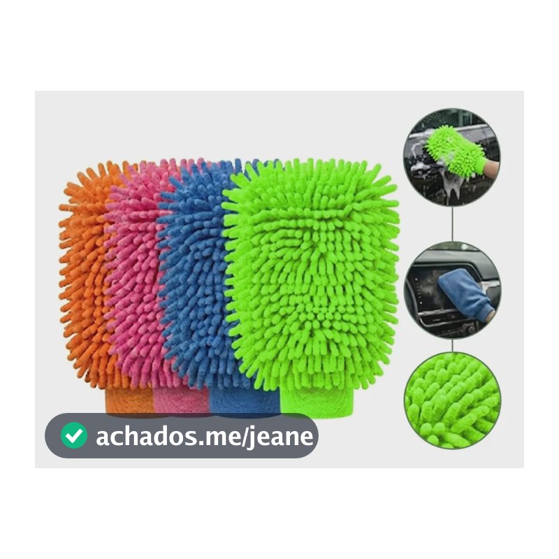 Luva De Microfibra Para Limpeza E Lavagem Automotiva Pratica