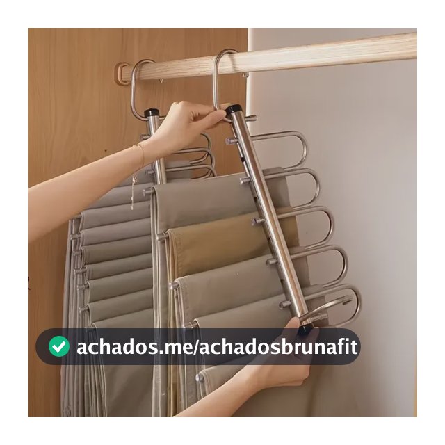 Cabide Organizador De Calças 6 Camadas Em Aço Inox Gqdd