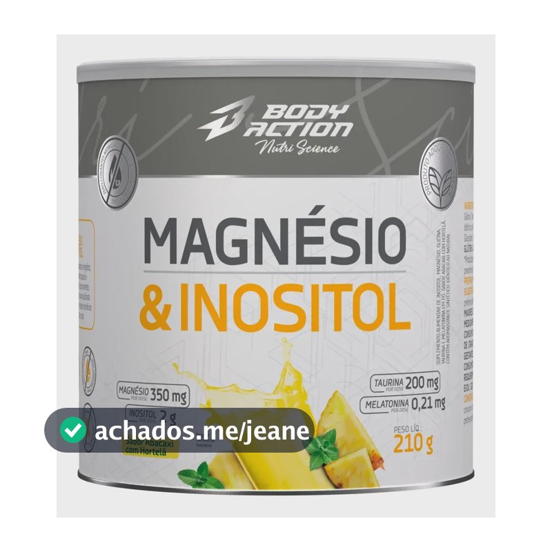 Mineral/Vitamina Bodyaction Nutri Science Magnésio E Inositol Taurina Melatonina 210g em pó sabor Abacaxi com hortelã x 210g